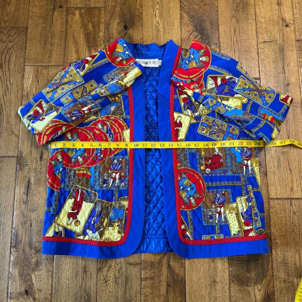 VTG 80s Pret a Porter Crest Baroque Quilted Bomber Jacket Skirt Blouse Sz 14 USA - Picture 16 of 16